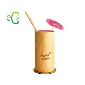 Tasse à boire en bois de bambou naturel jetable ou réutilisable Tasse à thé en bois Tasse à café Tasse à vin H12cm X D6-7cm - Product Image 4