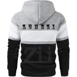 100% coton impression numérique deux tons décontracté hiver Style manches contrastées unisexe haute qualité polaire broderie panneau à capuche - Product Image 3