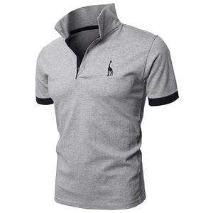 เสื้อเชิ้ตแขนสั้นผู้ชาย AL SAWAN INTERNATIONAL สีพื้น ปักโลโก้ ผ้าถักเนื้อนุ่ม โพลีเอสเตอร์/คอตตอน แห้งเร็ว สวมใส่สบาย - Product Image 5