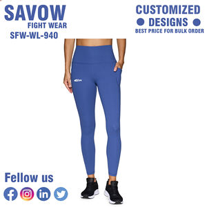Leggings de mujer con estilo de cintura alta a prueba de sentadillas transpirable de secado rápido de tela de cuatro vías pantalones de entrenamiento elásticos con lado ventilado - Product Image 4