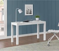 Bureau d'ordinateur Parsons à 2 tiroirs en bois pré-assemblé avec tiroirs inclus, blanc