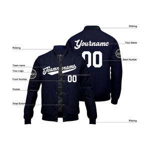 Veste universitaire à col montant style rétro en laine et cuir avec logos d'équipe brodés MCACVJ22 - Product Image 4