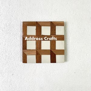 Posavasos de madera ecológico, diseño estándar, mesa de comedor, decoración, posavasos, patrón triangular, taza de té, posavasos de madera para uso en el hogar y la Oficina - Product Image 5