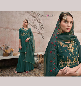 Lanzamiento de un nuevo diseñador exclusivo Pure Handwork en Heavy Georgette con colección de trajes interiores Fabricación por Royal Export - Product Image 1