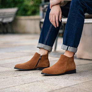 <b>Vintage</b> Brown Suede Chukka <b>Boots</b> with Classic Lacing and Wear Resistant Heel for Men's Business Casual and Retro Matching - Product Image 3