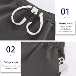 Pantalones cortos Cargo de algodón informales de verano para hombre, cintura elástica con cordón y ajuste relajado, servicio OEM, pantalones cortos de trabajo grandes y altos - Product Image 3