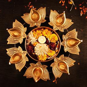 Wholesales Brass Metal Urli Customized Embossed Design Large Bowl Pooja Accessories Diwali Celebrate - Product Image 6