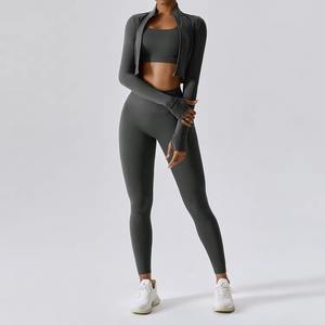 Nuevo estilo, conjunto de Yoga para mujer, transpirable y ligero, para gimnasio, ropa deportiva, patrón sólido, conjunto de Yoga de alta calidad - Product Image 2