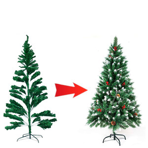 Albero di Natale Artificiale Premium da 180cm con Effetto Neve, Pigne in PET di Alta Qualità e Bacche Rosse per le Festività - Product Image 2