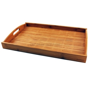 Bandeja de madera de acacia de lujo en color caoba rico con forma ovalada elegante y acabado texturizado Ideal para la decoración del hogar - Product Image 3