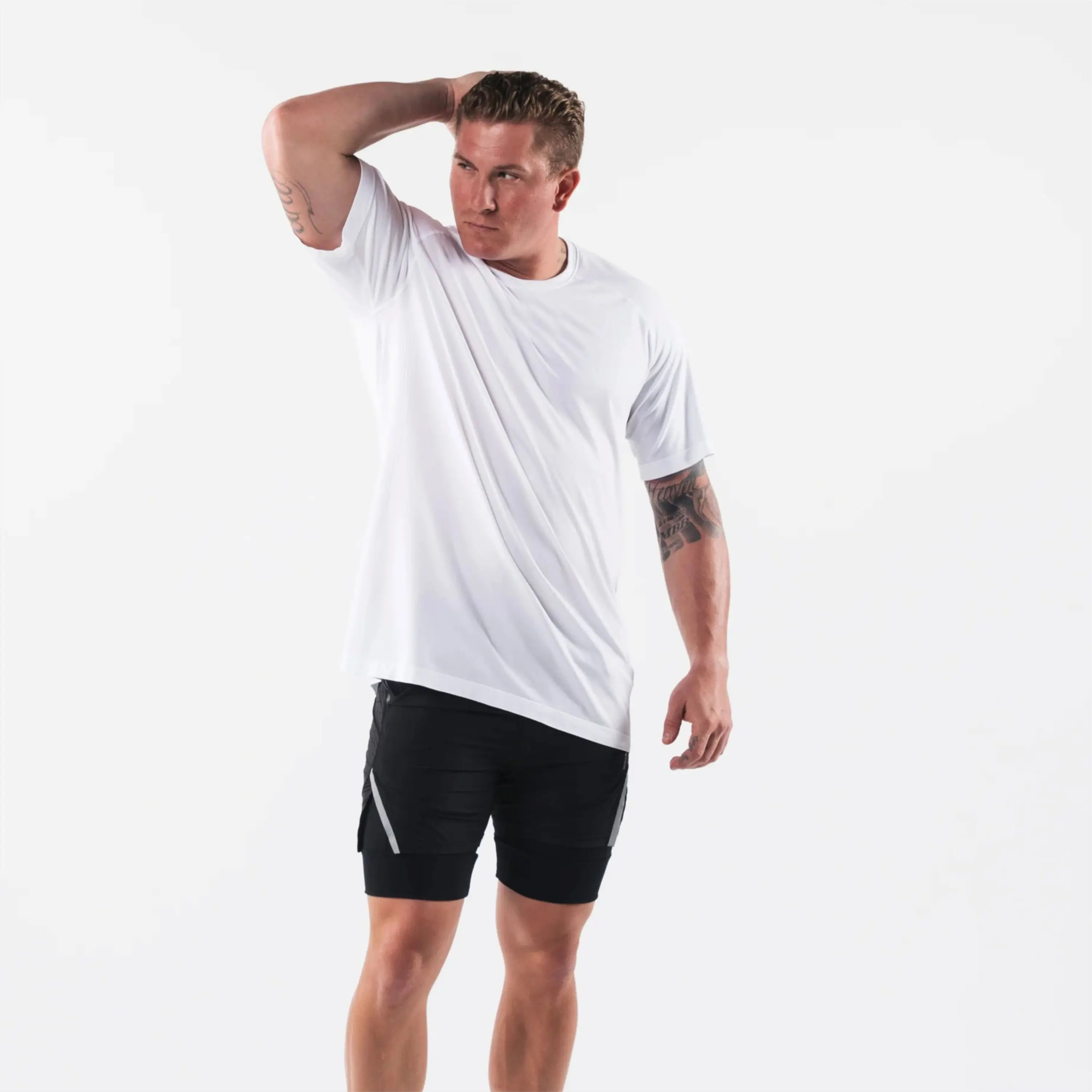 Men Raglan Sleeve Crewneck Baseball T Shirt Gym Fitness Sportswear 80% Cotton 20% Polyester High Quality T Shirt