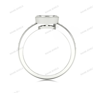 2025 Nhà Máy Bán Chất Lượng Tốt 925 Sterling Silver Hình Trái Tim Nhẫn Của Phụ Nữ 8Mm CZ Set Đồ Trang Sức Mạ Đồ Trang Sức Keepsake Bezel Trực Tiếp - Product Image 2