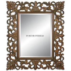 Fancy Stylish Designer High Grade <b>Gold</b> Plated Superior Quality Metal <b>Framed</b> Rectangle Shape Wall <b>Mirror</b> Home Decor Supplies - Product Image 3