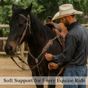 Increíble calidad occidental Headstall y Breastplate floral tallado a mano con hebillas de nuevo diseño - Product Image 3