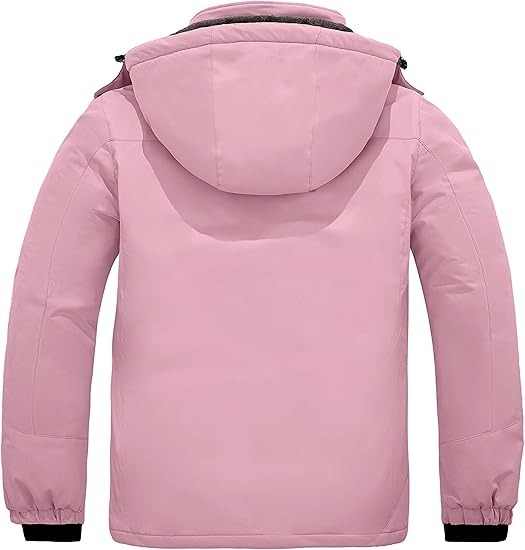 Women's Plus Size Waterproof Ski Jacket Winter Windproof Warm Coat with Hood for Snow Mountain Made of Canvas Fabric