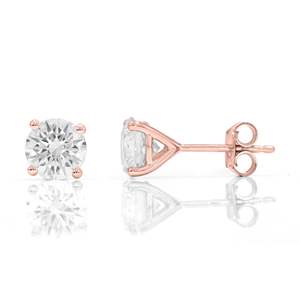 Round Diamond Prong <b>Set</b> <b>Stud</b> <b>Earrings</b> - Product Image 5