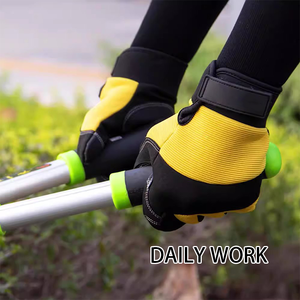 ถุงมือช่างหนังสังเคราะห์ทั่วไปงานช่างกันน้ำสำหรับงานช่างกลางแจ้งสีส้มพีวีซีใส่สบายงานหนัก - Product Image 6