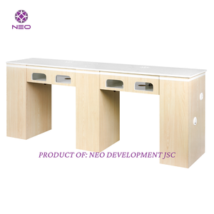 Mesa de manicura doble profesional de Venta caliente, mesas de uñas de técnico de lujo, muebles de salón para salones de uñas - Product Image 4
