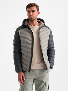 Chaquetas de invierno acolchadas ligeras de fibras recicladas de fábrica personalizadas para hombre, chaqueta de entrenamiento al aire libre acolchada impermeable y cálida para hombre - Product Image 6