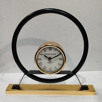 Horloge de bureau en laiton antique, décoration de table, cadeau avec boussole, style boule vintage, provenant d'Inde