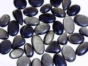 AAA + meilleure qualité supérieure obsidienne dorée naturelle Cabochon de pierres précieuses en vrac mélange de pierres précieuses pour la fabrication de bijoux - Product Image 3