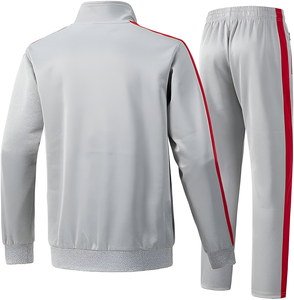 Survêtement d'été décontracté 2 pièces coupe-vent réversible imprimé pour homme avec fermeture à glissière complète - Product Image 2