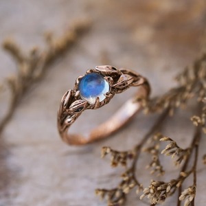 June Birthstone Handmade Blue Moonstone & Rainbow Gemstone Sterling Silver <b>Indian</b> Seller's <b>Ring</b> Rhodium Plated & Gold Plated - Product Image 1
