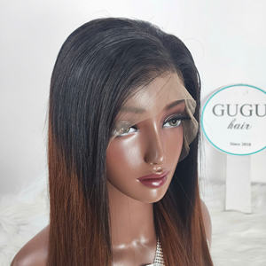 20 Inches Virgin for <b>Brown</b> Bone Straight Closure <b>Wig</b> Transparent Lace Glueless Silky Shiny Wholesale Price for Women - Product Image 3