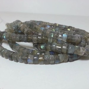4mm 6mm 8mm Natural Gray Labradorite Smooth <b>Heishi</b> Tyre Gemstone Semi Precious <b>Beads</b> Strand for Jewelry Making Necklace Bracelet - Product Image 1
