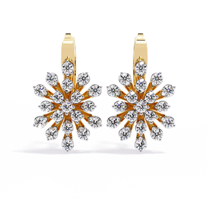 Boucles d'oreilles en or brillant 18 carats avec diamant de laboratoire, boucles d'oreilles de qualité supérieure - Product Image 1