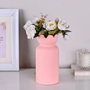 Hersteller und Lieferant schwarz weiß minimalistische Porzellan-Blumentosen Heimdekoration Keramikvase aus Indien