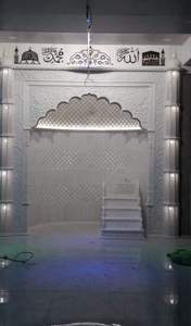 Panel de Puerta de Mezquita y Dargah Mihrab de Mármol Blanco Tallado a Mano, Caligrafía Islámica, Diseño Tradicional Impermeable, Montaje en Pared - Product Image 4