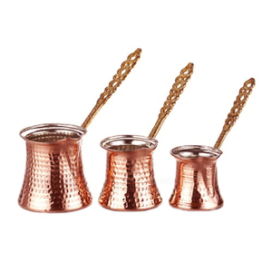 Juego de Teteras Turcas Triples de Cobre, Tetera Turca Vintage de Cobre Martillado con Asa de Reena Exports - Product Image 1