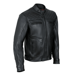 New Black Genuine Diamond Leather Racing Motorbike Jacket CE-Certified <b>Protectors</b> Adventuring Motorcycle Riding Jacket For Men - Product Image 2
