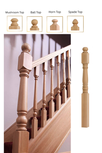 Elegante Arce Newel Post 4500 Piezas de escalera duraderas Totalmente lijadas Listo para teñir Personalizable OEM ODM Escalera EFS Material de madera - Product Image 6