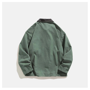 Veste en jean vintage surdimensionnée brodée de vieux coton veste en toile pour hommes OEM manteau imprimé High Street ample - Product Image 4