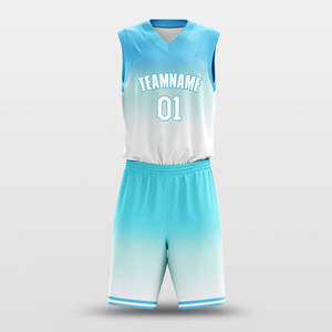 Conjunto de Uniforme de Baloncesto con Camiseta y Pantalones Cortos con Degradado, Sublimación Personalizada, Ropa Deportiva para Clubes y Ligas, Venta al Por Mayor, Kits de Secado Rápido OEM - Product Image 2