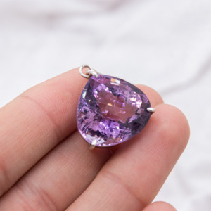 New Arrival Natural Amethyst Gemstone 925 <b>Solid</b> Sterling Silver <b>Gold</b> IGI Certified Handmade Women <b>Pendant</b> Jewelry for Wholesale - Product Image 2