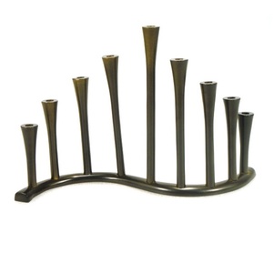 Black <b>Brass</b> Unique Design Menorah <b>Candle</b> <b>Holder</b> for Home Hotel Wedding Party Decorative Item - Product Image 2