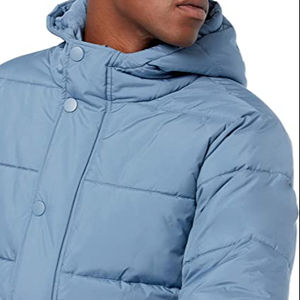 High Quality Hooded Men Puffer Jacket Winter Warm Wear Wholesale <b>Waterproof</b> Windproof Front Logo Zipper Closure Solid Pattern - Product Image 4