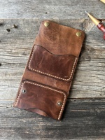 Tarjetero Delgado de Cuero Genuino de Alta Calidad, Estilo Vintage Minimalista, Personalizado con Logotipo y Color, para Hombre y Mujer, Bolsillo Frontal