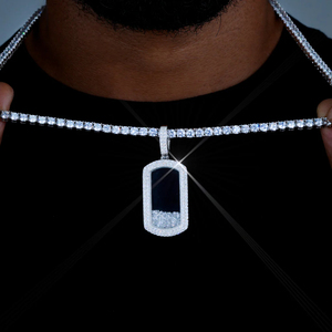 Pendentif Hip Hop Unique en Argent Sterling 925 avec VVS1 Moissanite Diamants Coupe Brillante Pendentifs à Breloques Personnalisables pour Cadeaux - Product Image 6