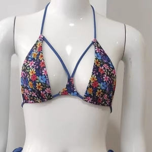 Ensemble bikini personnalisable Logo 2 Set avec broderie cordon de serrage ceinture en maille disponible lettre Paisley 2pcs lavé teint uni - Product Image 1