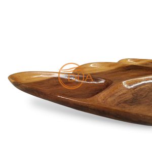 Bandeja de madera en forma de hoja hecha a mano probablemente hecha de madera de Sheesham - Product Image 2