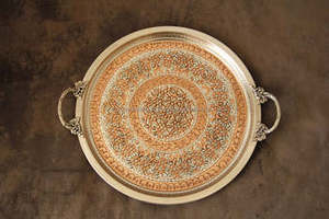 Modern <b>Black</b> Metal <b>Serving</b> <b>Tray</b> Sleek Design Ideal for <b>Serving</b> Food and Drinks at Gatherings and Parties - Product Image 6