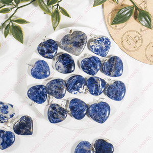 Dernière collection, design moderne, qualité supérieure AAA, bijoux de mode unisexe, pendentifs en forme de cœur en sodalite - Product Image 3