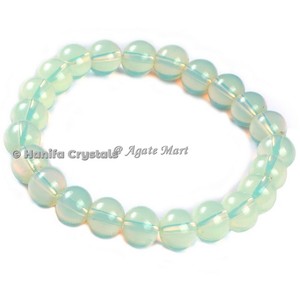 Hecho a mano 8mm Piedra preciosa natural Reiki Opalite curación cristales pulsera ágata estiramiento pulsera con amor estilo hecho a mano curación - Product Image 1