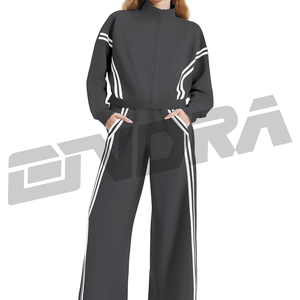 Conjunto de chándal deportivo informal de dos piezas para mujer, Sudadera con capucha y cremallera de Material suave y pantalones para correr, traje a juego para Salón de Otoño e Invierno - Product Image 4