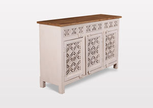 Elegant Traditional Solid Wood <b>Sideboard</b> Natural Wood Grain Ample Compartments Eco-Friendly <b>for</b> <b>Kitchen</b> Living Room Bathroom - Product Image 3