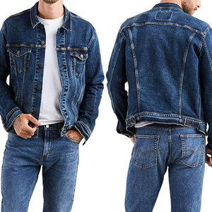 Veste en jean bleu foncé décontractée slim pour homme, écologique, respirante, coupe-vent, de qualité supérieure, extensible, design personnalisé, la meilleure - Product Image 2